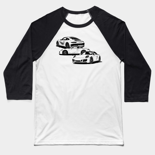 Porsche 911 Baseball T-Shirt by Mollie